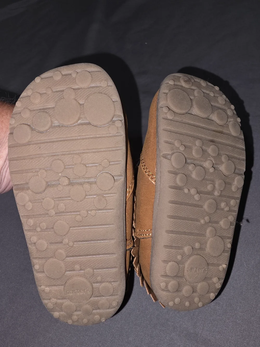 Carter's Brown Fringe Moccasin Baby Shoes